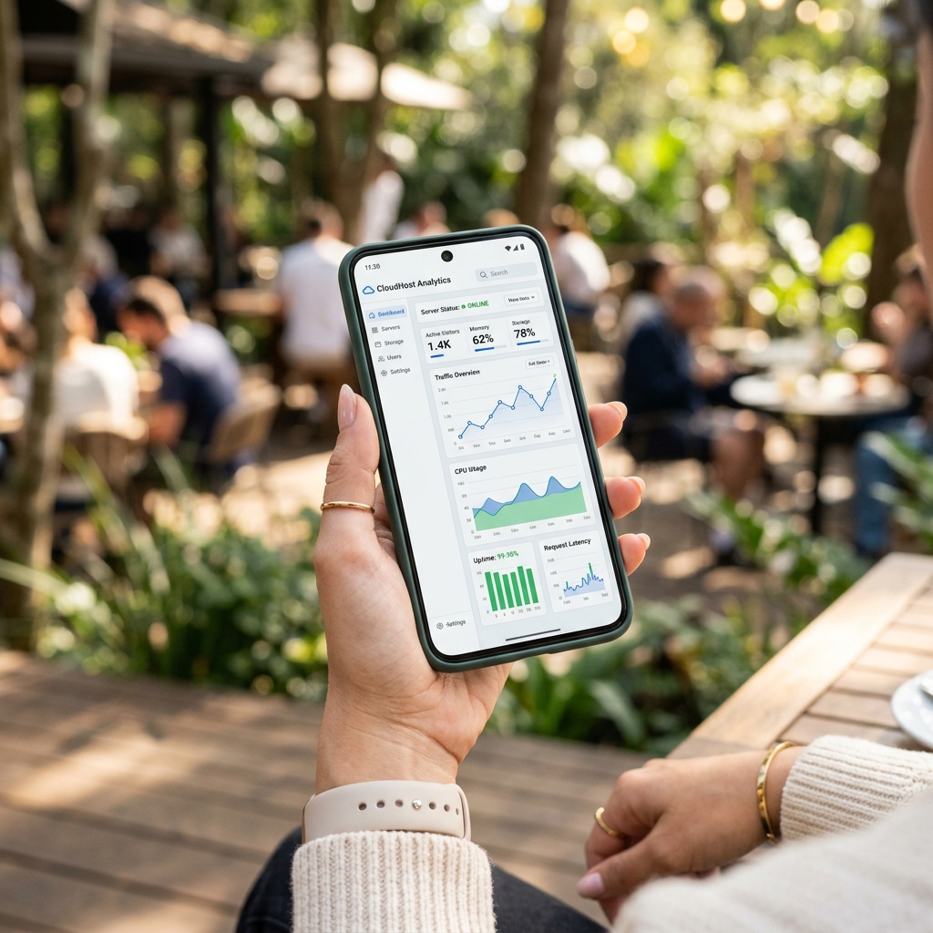 Server Dashboard Mobile App UI